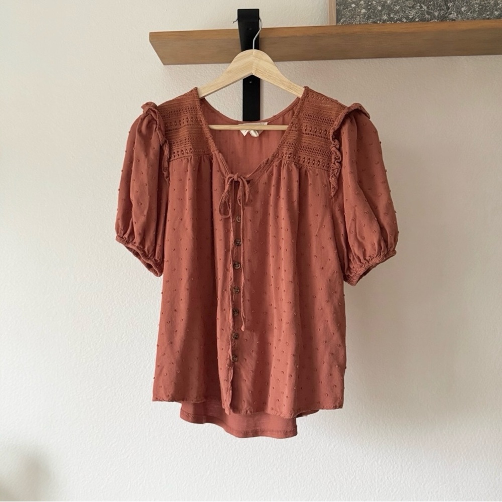 Swiss Dot Crocheted Top (S-M)